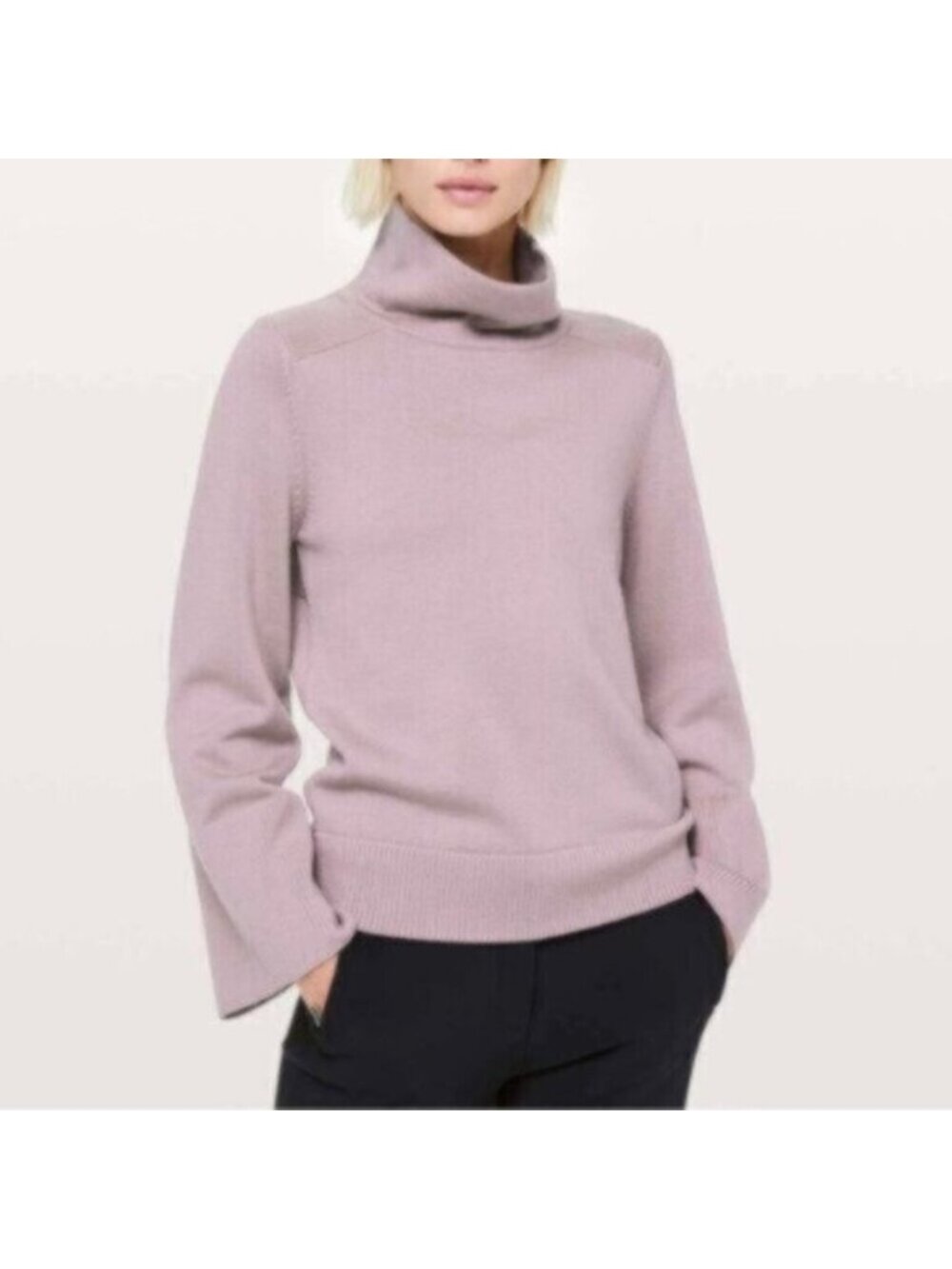 Lululemon ^ Merino wool CITY TREK TURTLENECK SWEATER Smoky Blush pullover EUC M